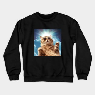 Cat Chilling Meme Crewneck Sweatshirt